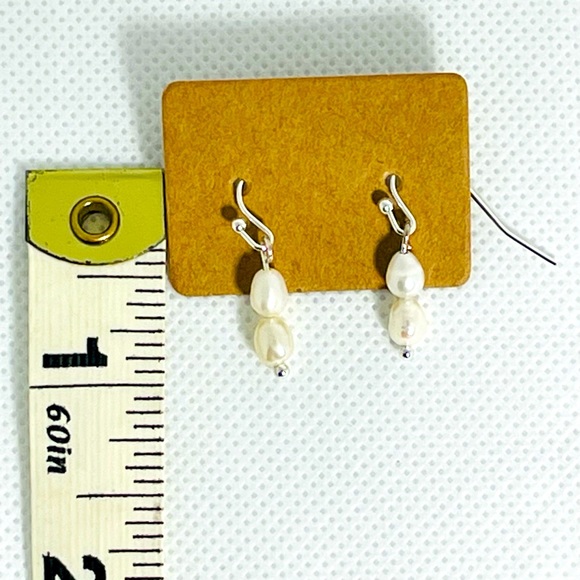 🔥sterling silver & freshwater pearl earrings jewelry gift boho beach casual - Picture 6 of 10
